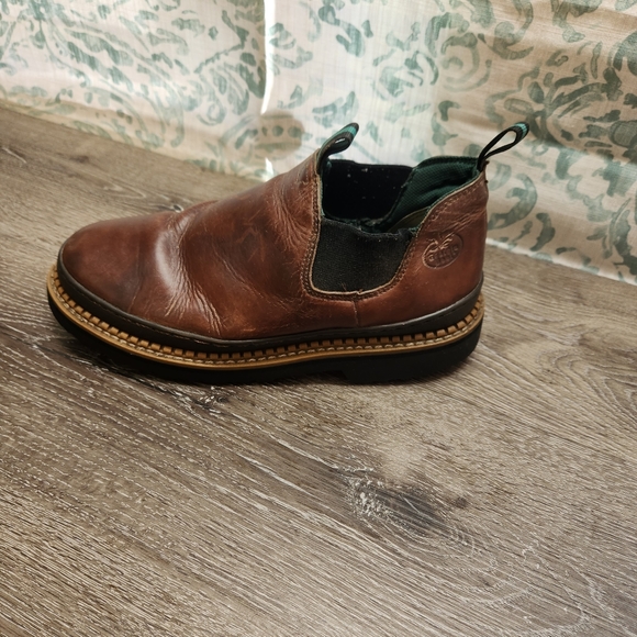 Georgia Giant Boots Mens 11M Romeo Slip-On Work US Brown Leather Oil Resistant - Picture 8 of 13